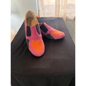 Vaneli Sport Colorblock Slip on Pink Orange Mesh Comfort Shoes Women 7.5